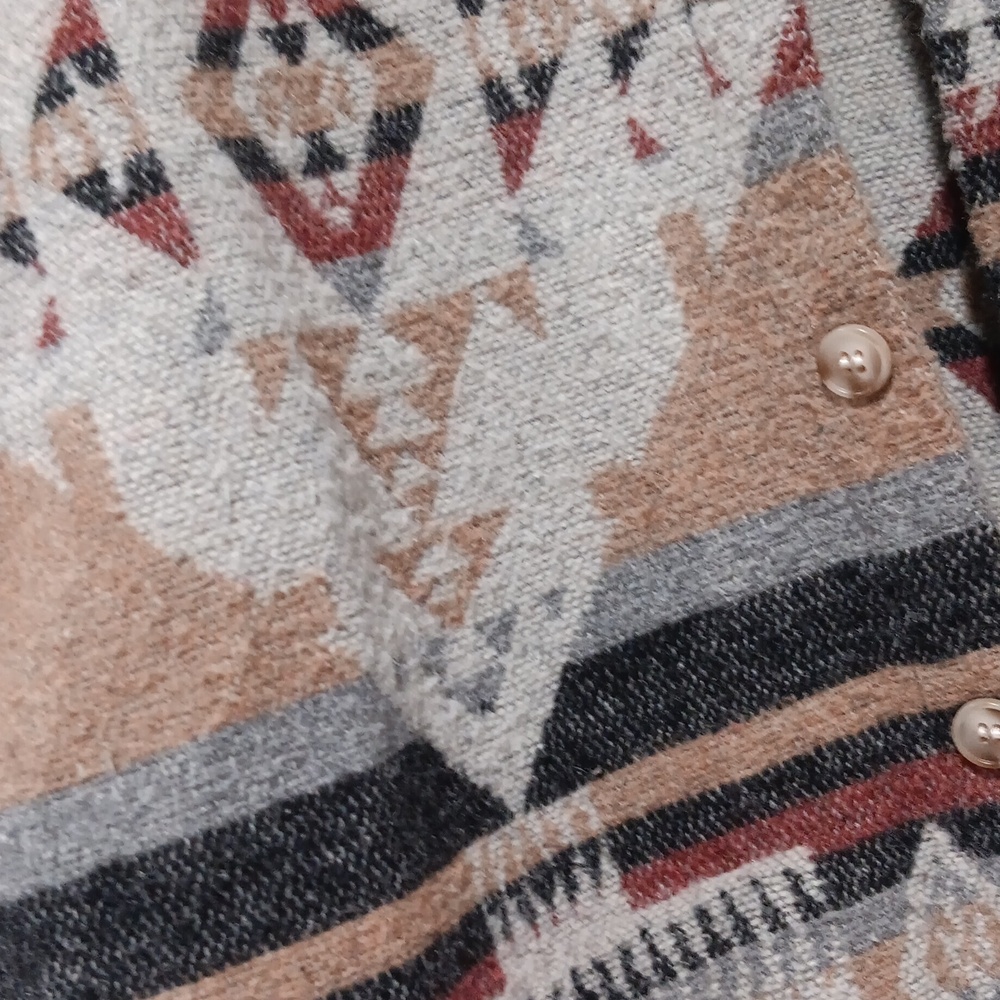 SHEIN Geometric Pattern Jacket - Gray, Brown, Black - Picture 2 of 5
